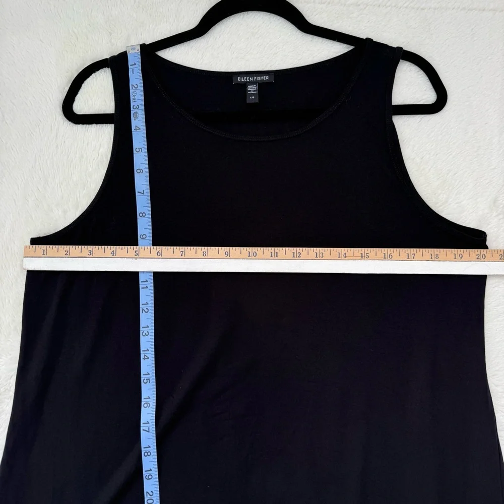 Eileen Fisher Tank Long Dress Women’s Large Black Minimalist Casual Quiet Luxury